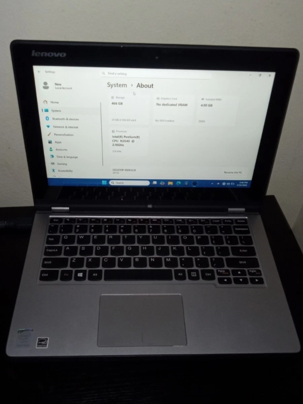 Lenovo N3540@2.16ghz 500gb ssd 4gb ram
